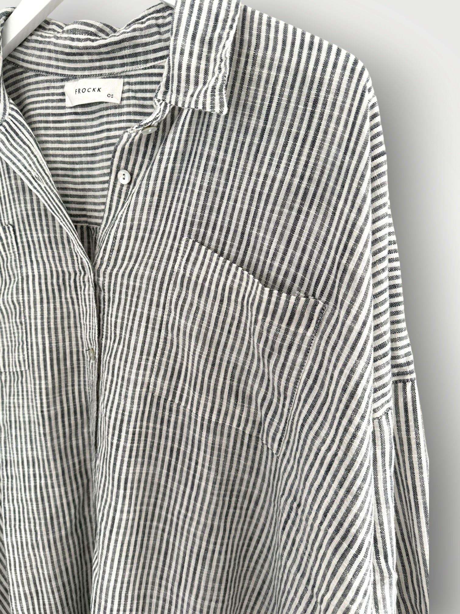 aiden oversized shirt -charcoal stripe Apparel