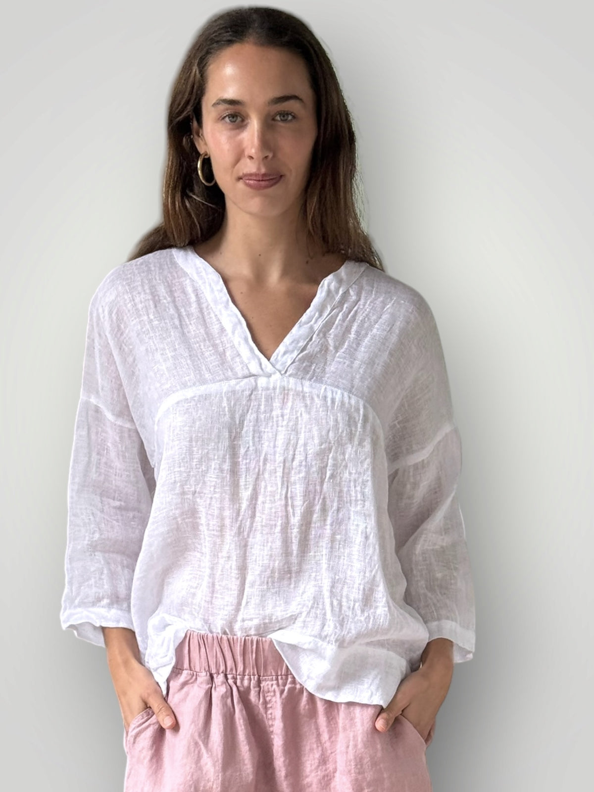 francis top-white linen gauze Apparel