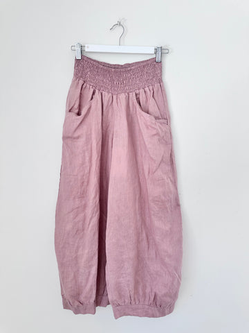 jackie pants - dusty rose linen Apparel