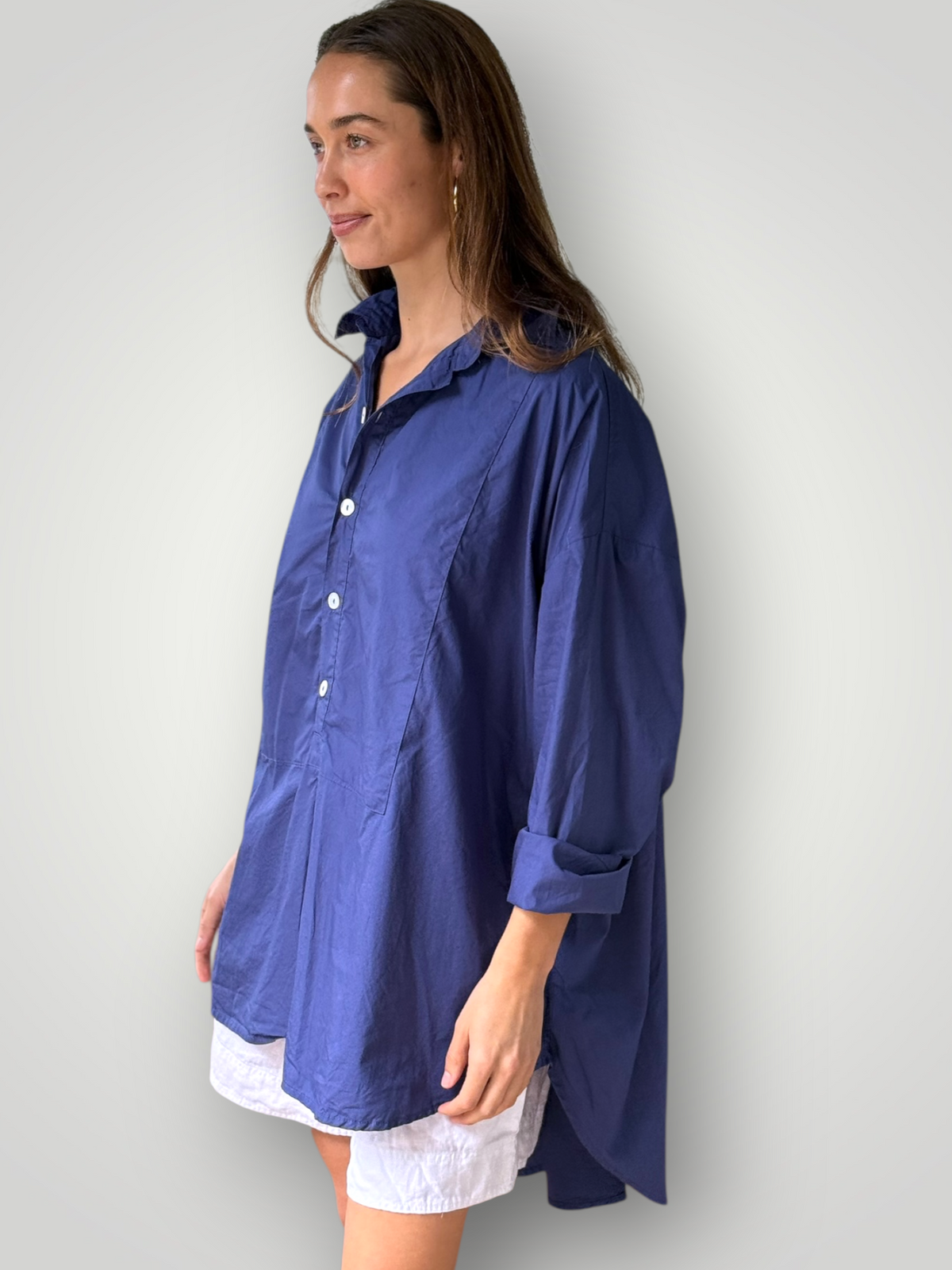megan shirt - blue dusk cotton Apparel