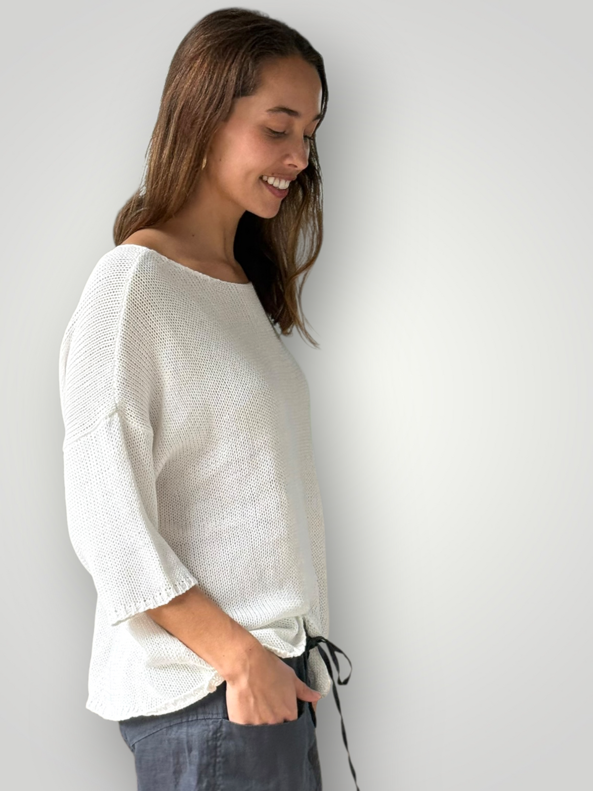 alex knit - summer white cotton Apparel
