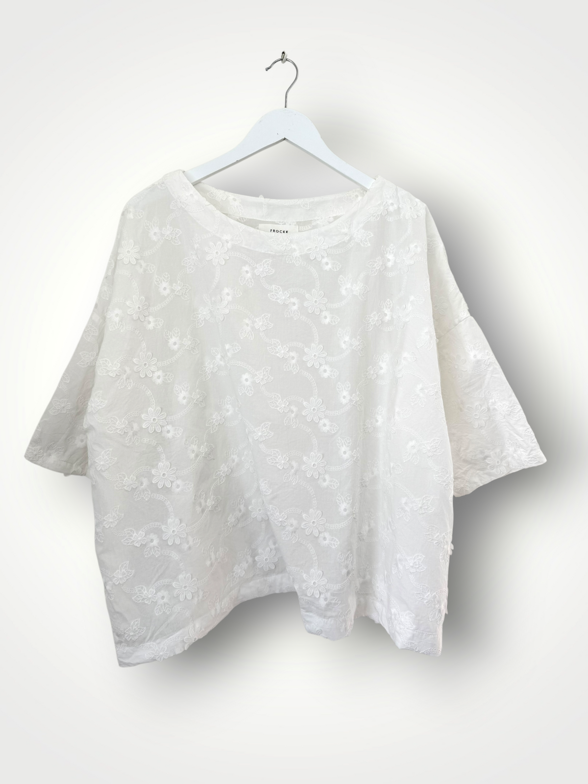 marita top - textured cotton embroidery