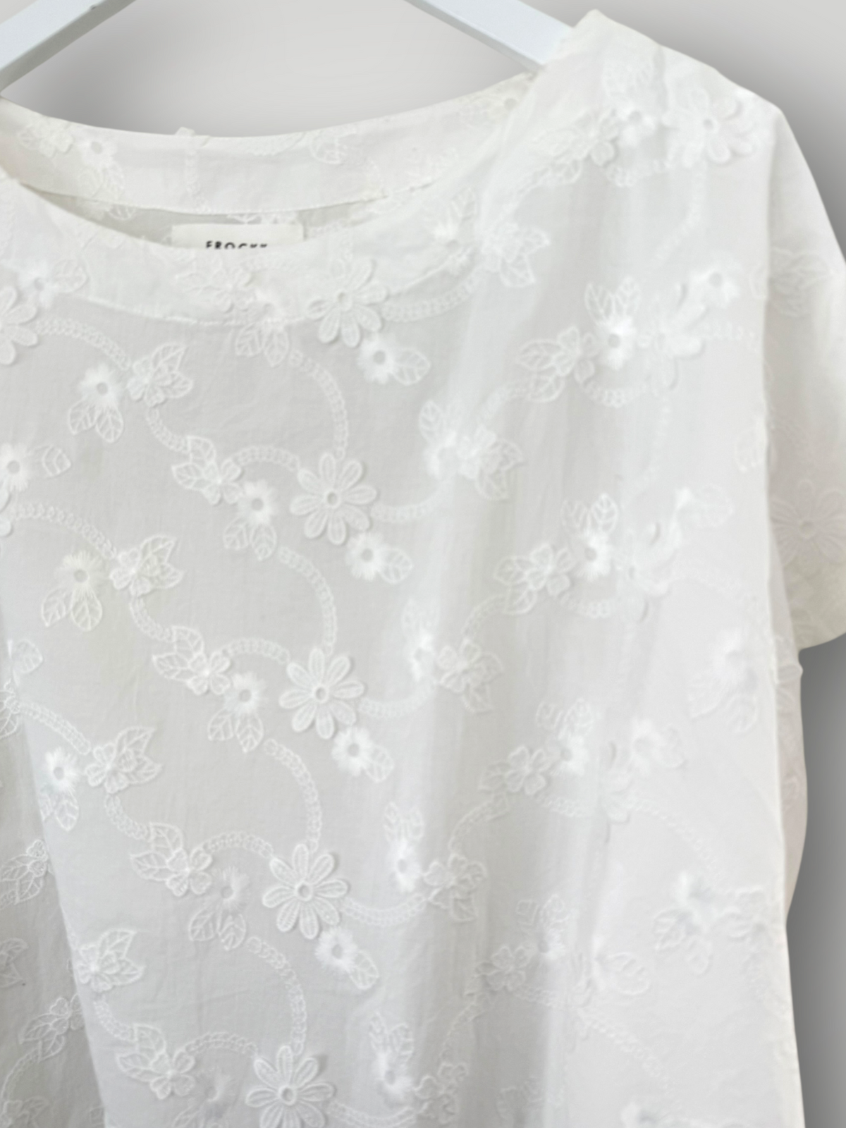 marita top - textured cotton embroidery