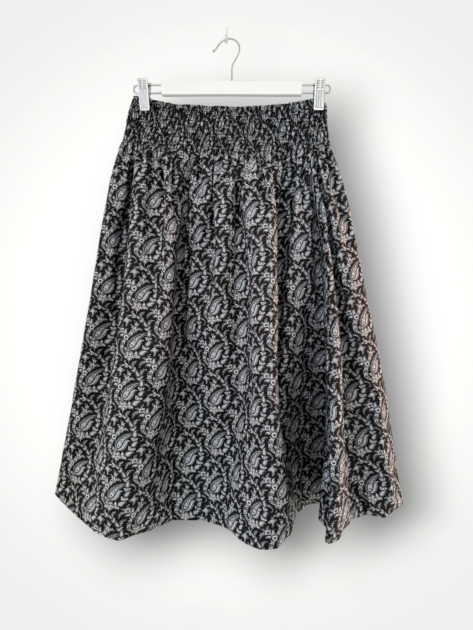 lola skirt - black/grey paisley cotton Apparel