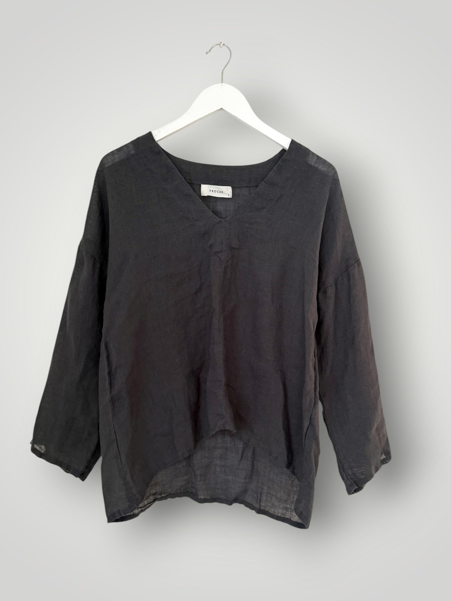 paige top - slate linen gauze Apparel