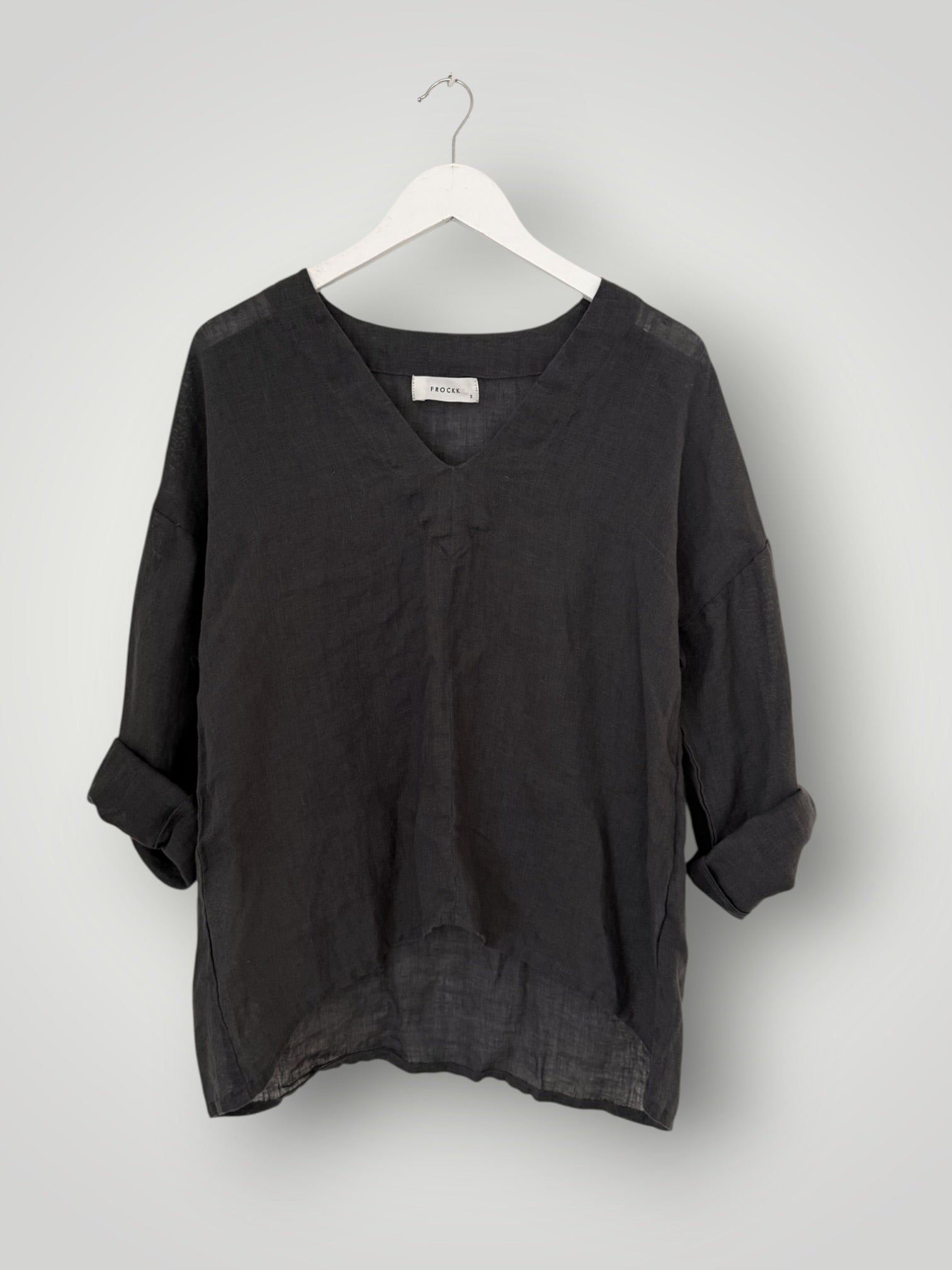 paige top - slate linen gauze Apparel