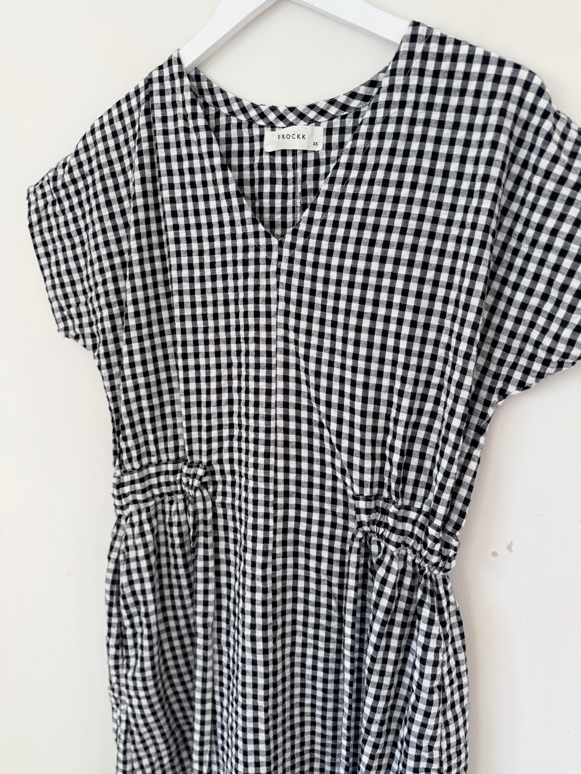 harper dress - black gingham cotton Apparel