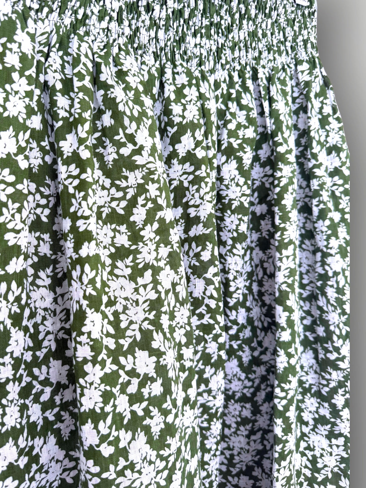 lulu skirt - moss floral linen Apparel