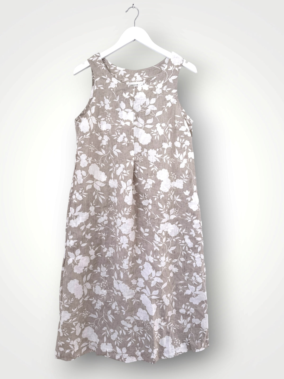 becky dress - big natural flower linen Apparel