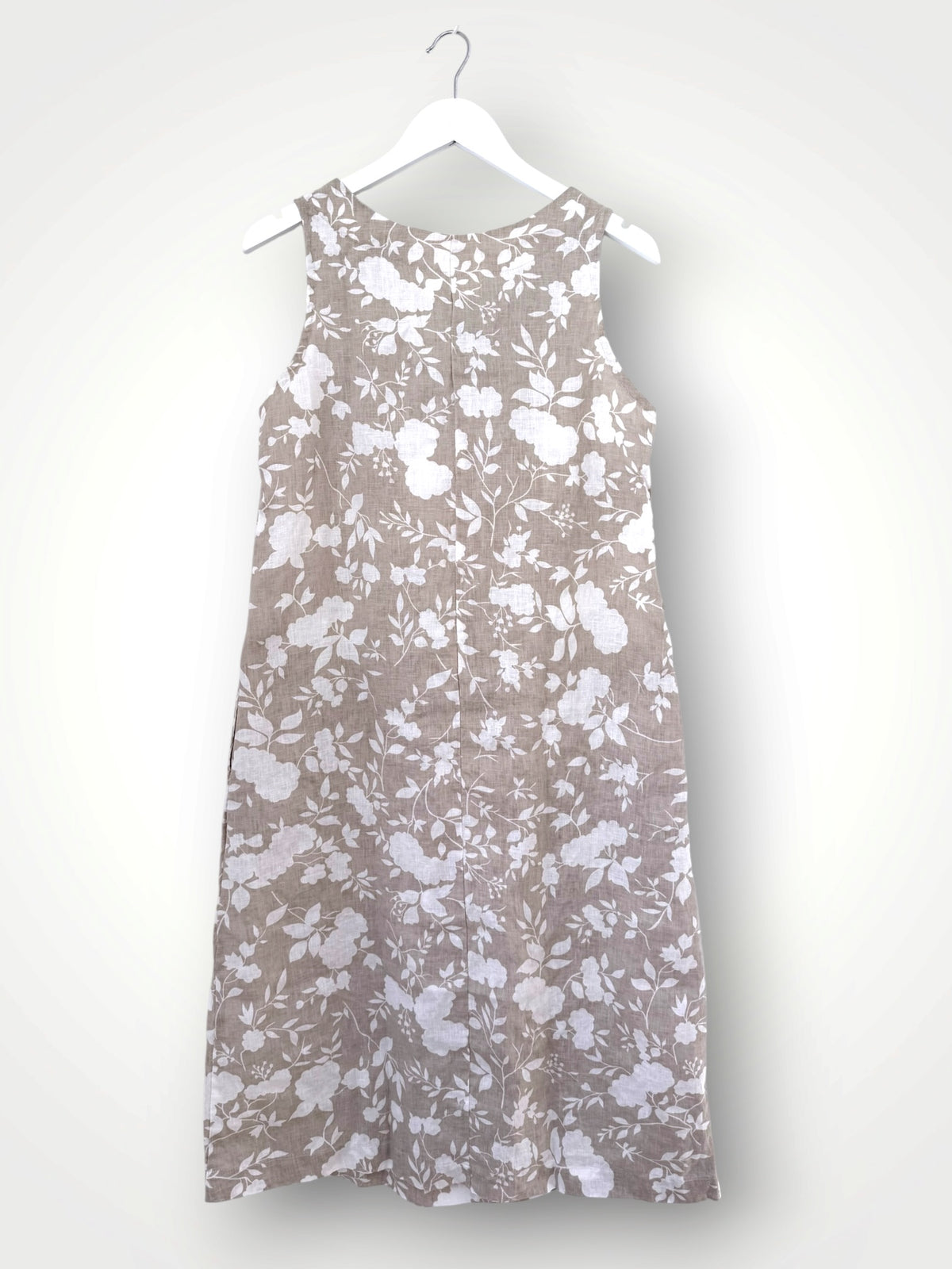 becky dress - big natural flower linen Apparel