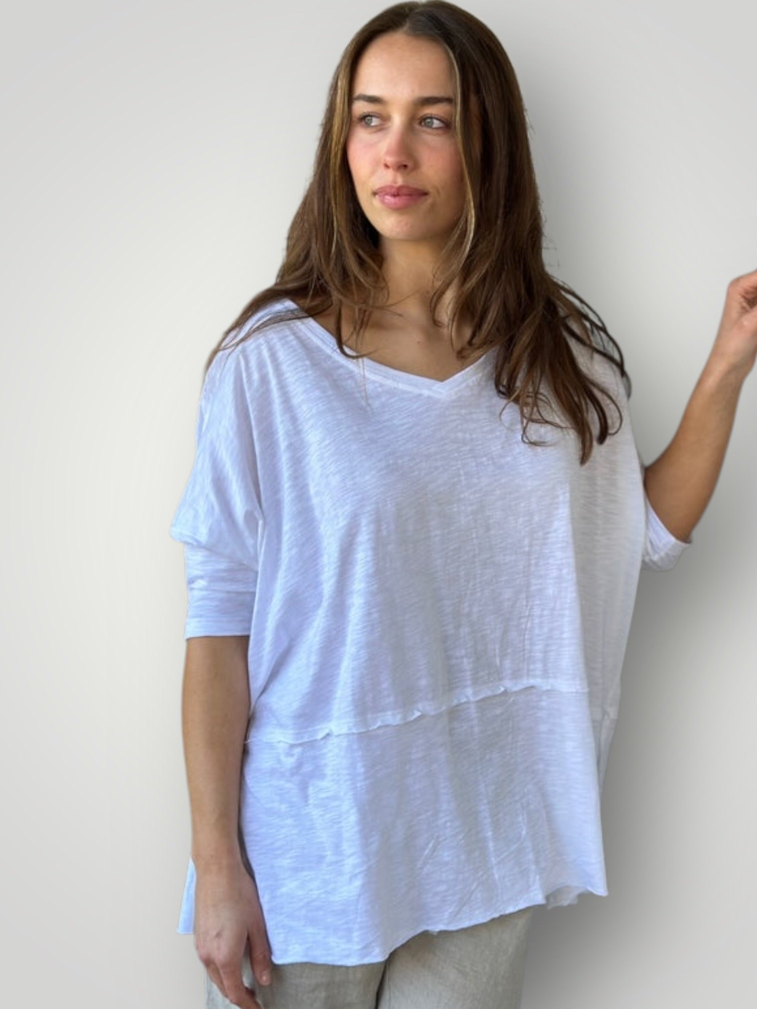 blake tee -white cotton Apparel