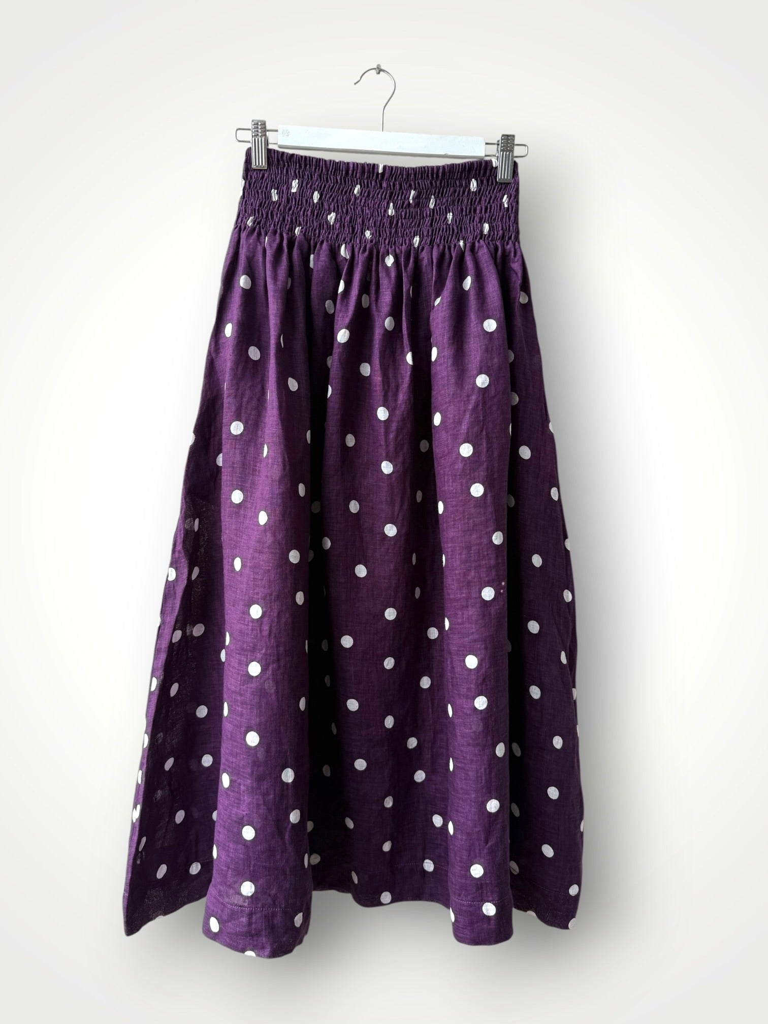 lulu skirt - eggplant spot linen Apparel
