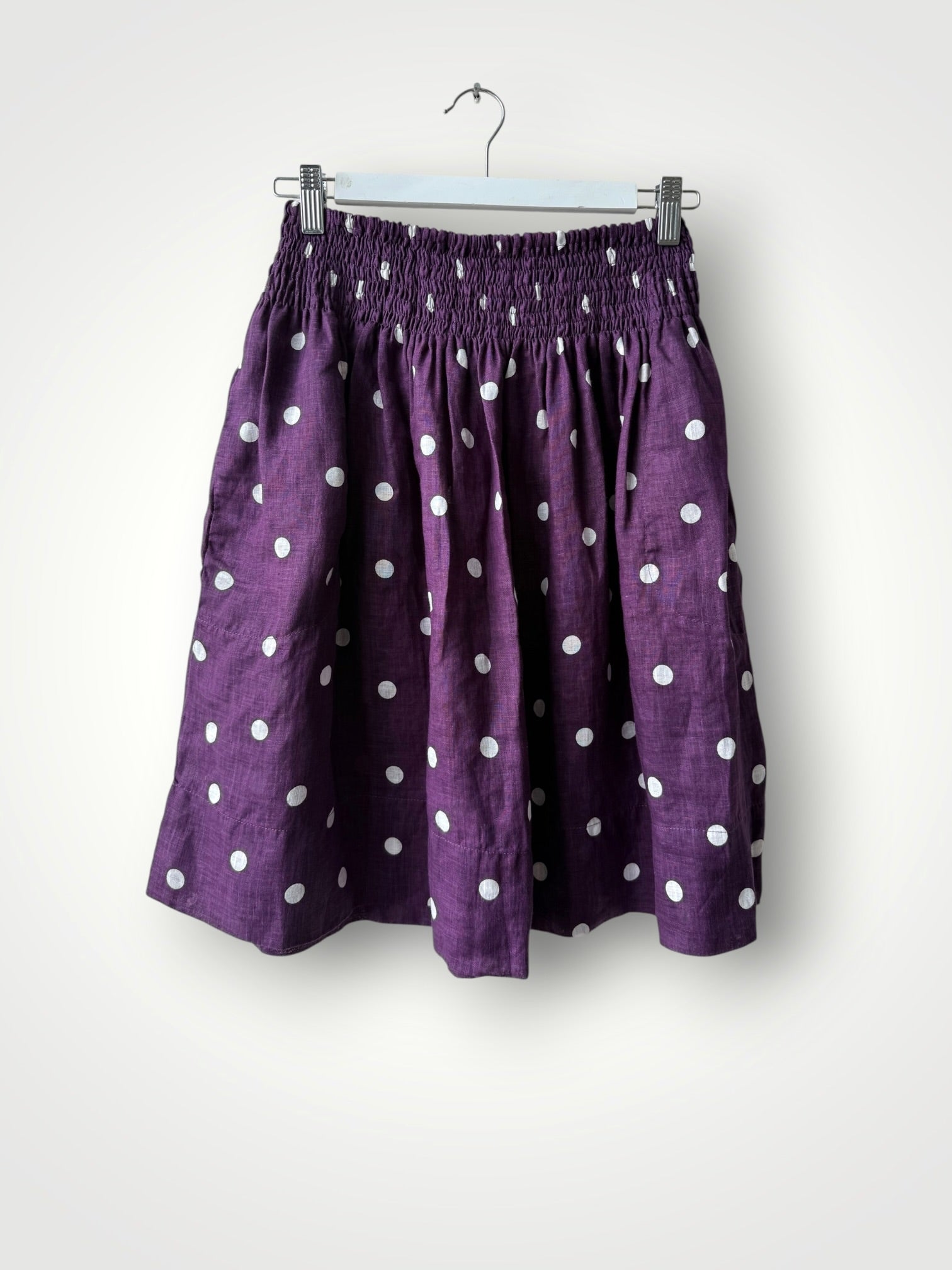 zoe skirt - small eggplant spot linen Apparel