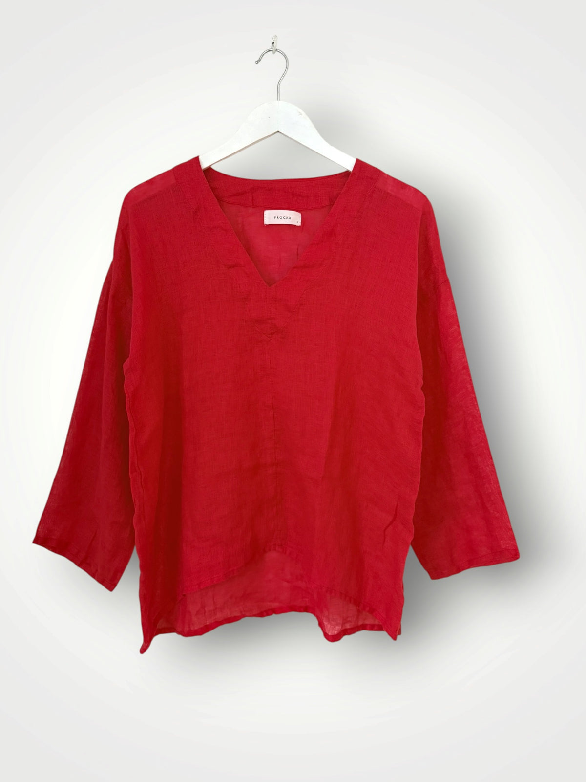 paige top - red linen gauze Apparel