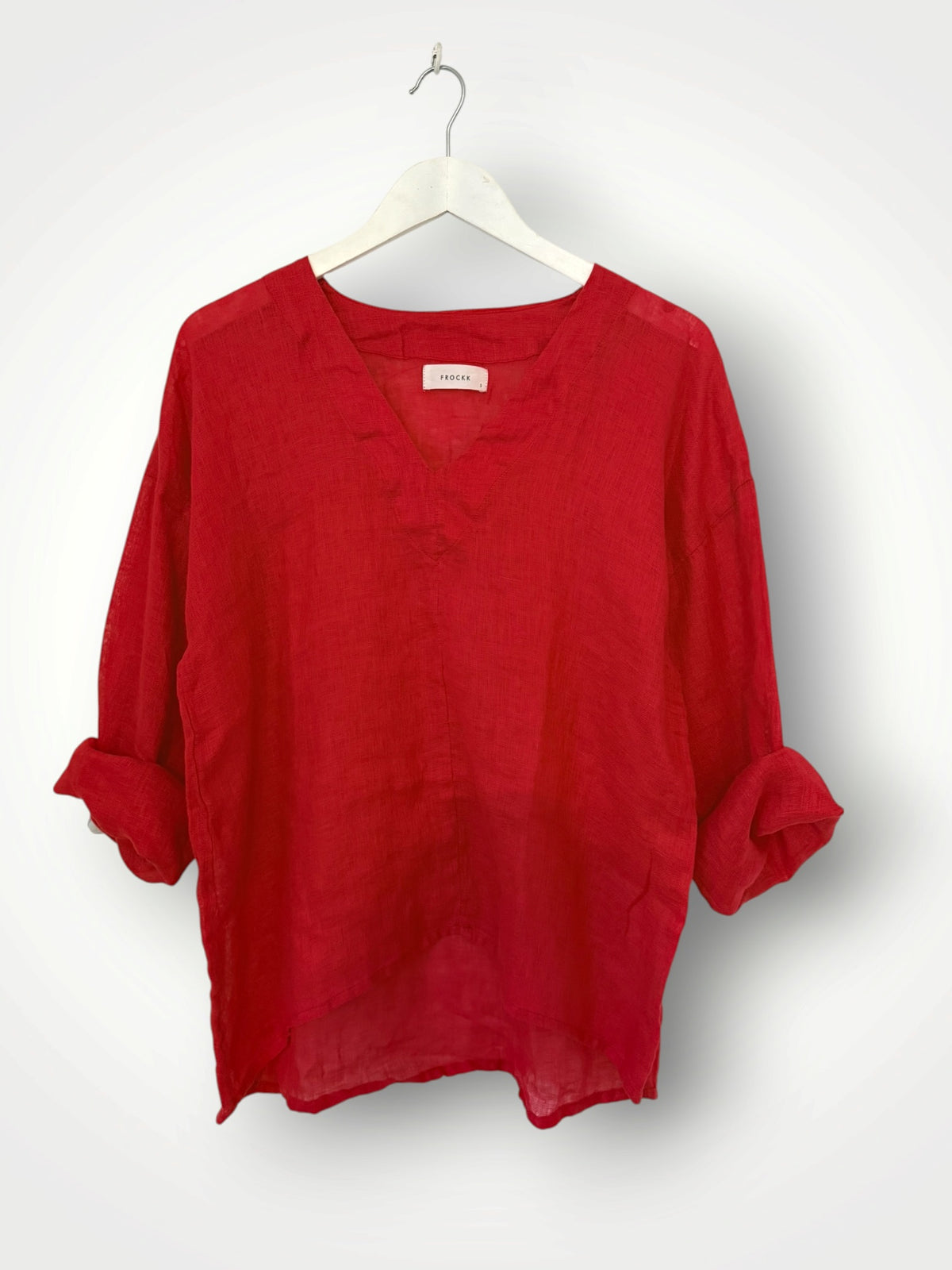 paige top - red linen gauze Apparel
