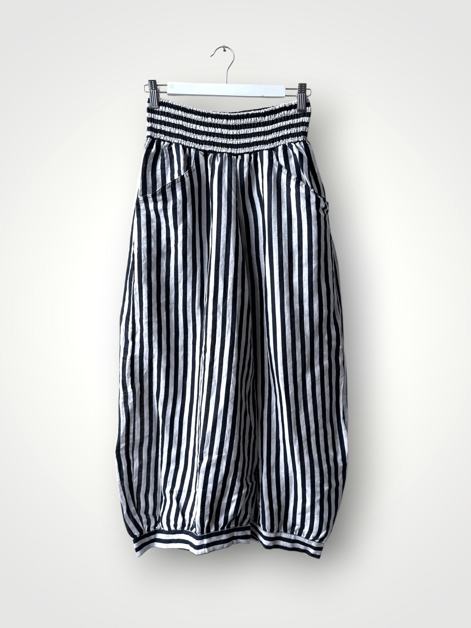 jackie pant - navy stripe linen Apparel