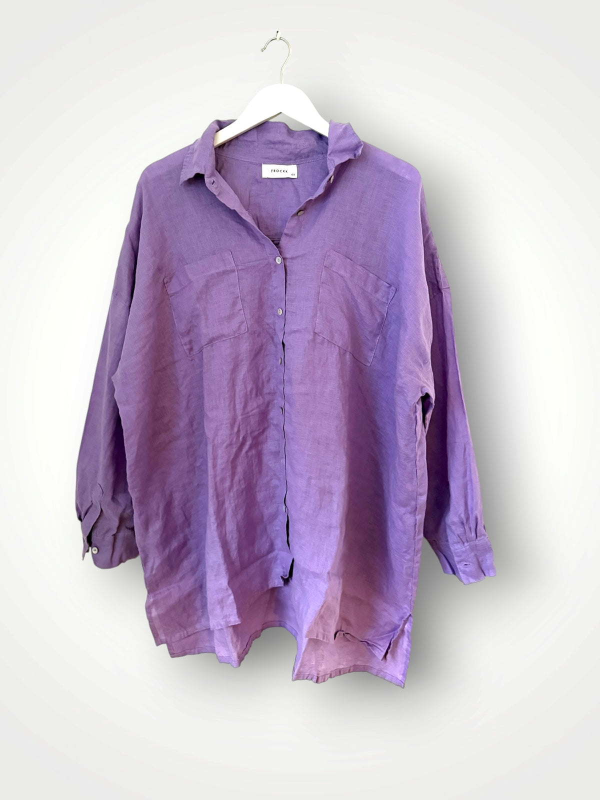 aiden boyfriend shirt -lilac linen Apparel