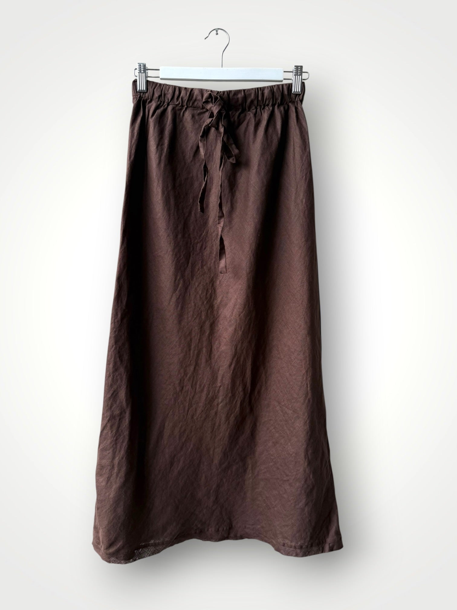 anthea skirt - chocolate linen Apparel