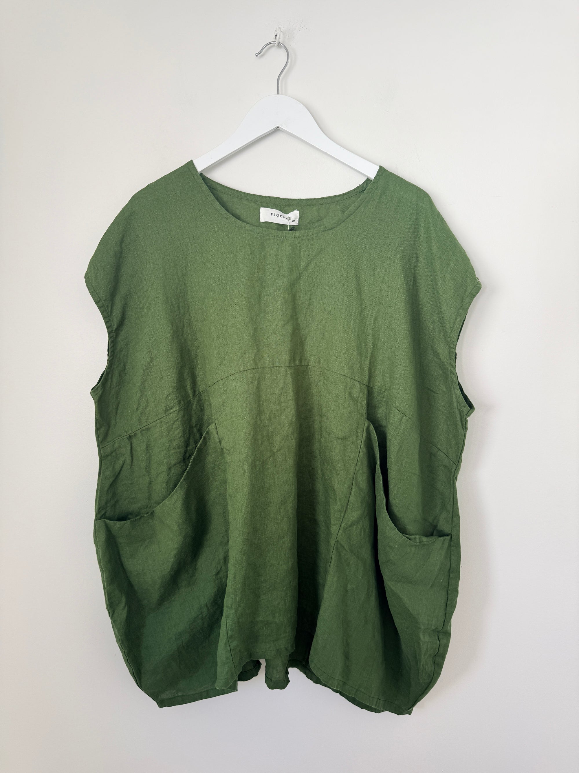 melrose top - moss linen Apparel