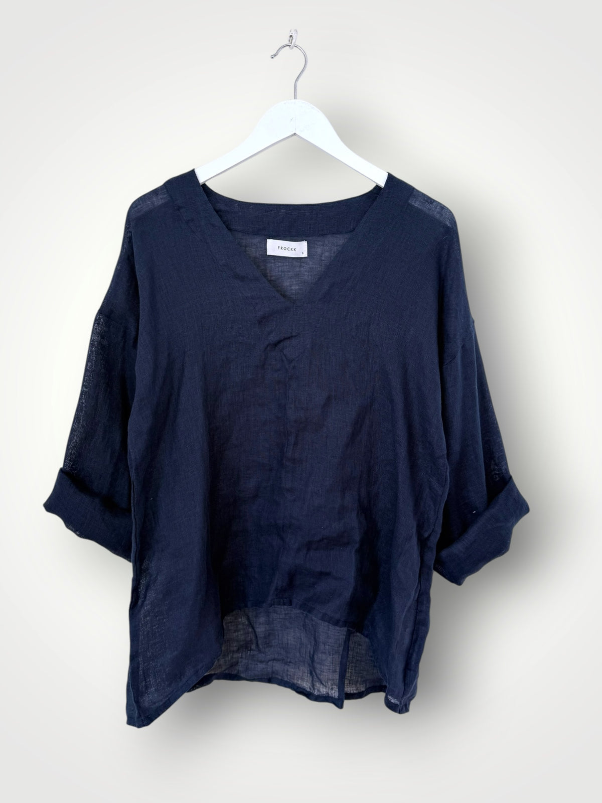 paige top - navy linen gauze Apparel