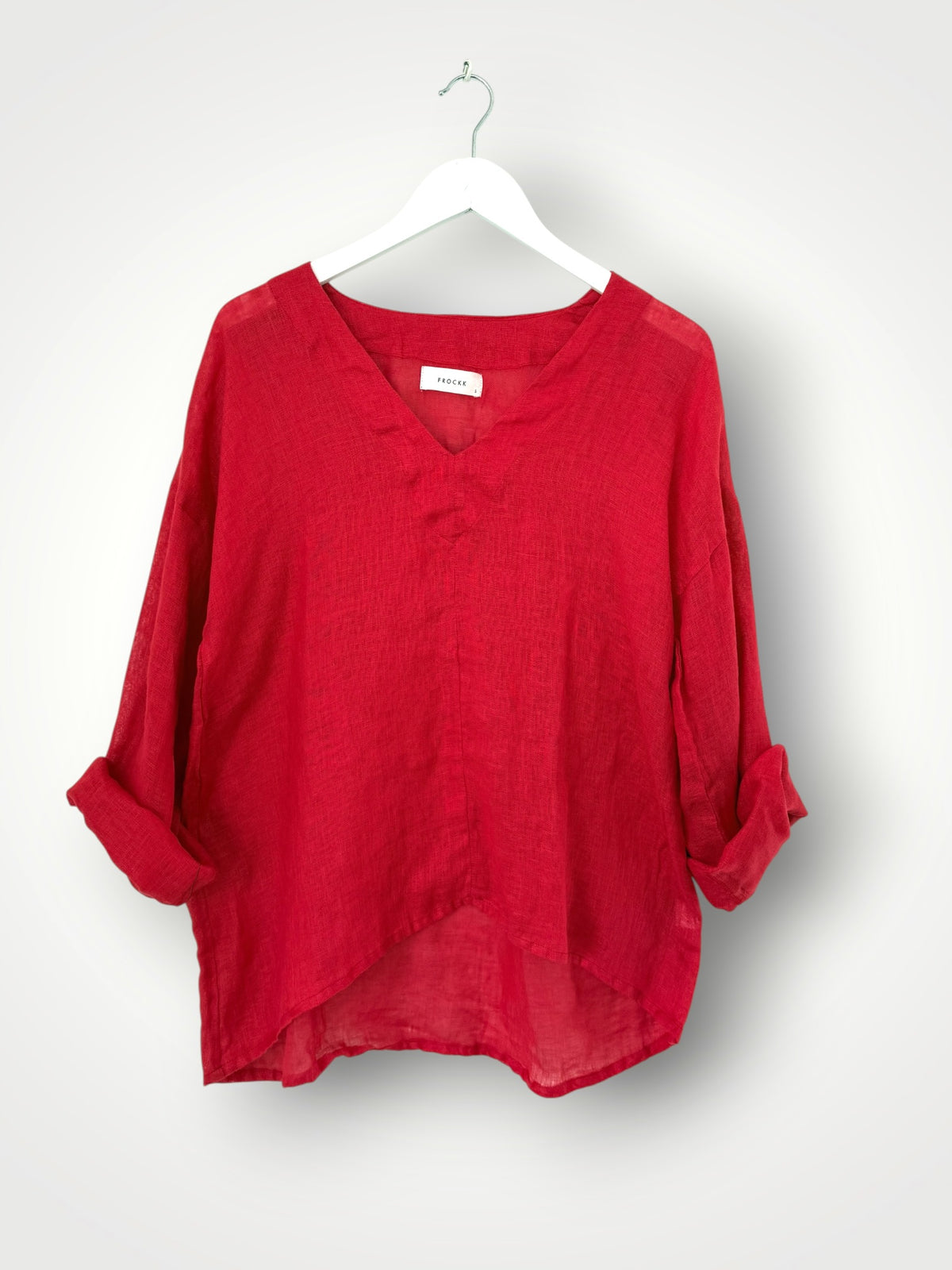 paige top - red linen gauze Apparel