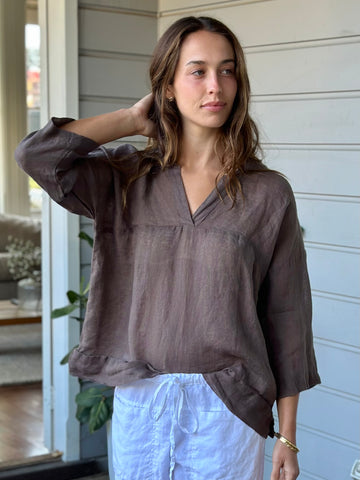 francis top - soil linen Apparel