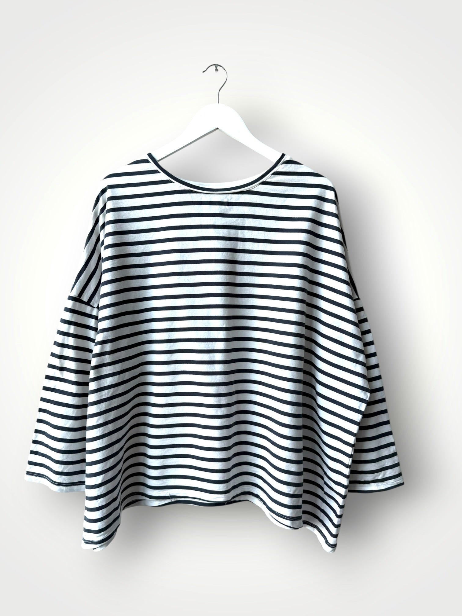 estella top-charcoal stripe cotton knit Apparel