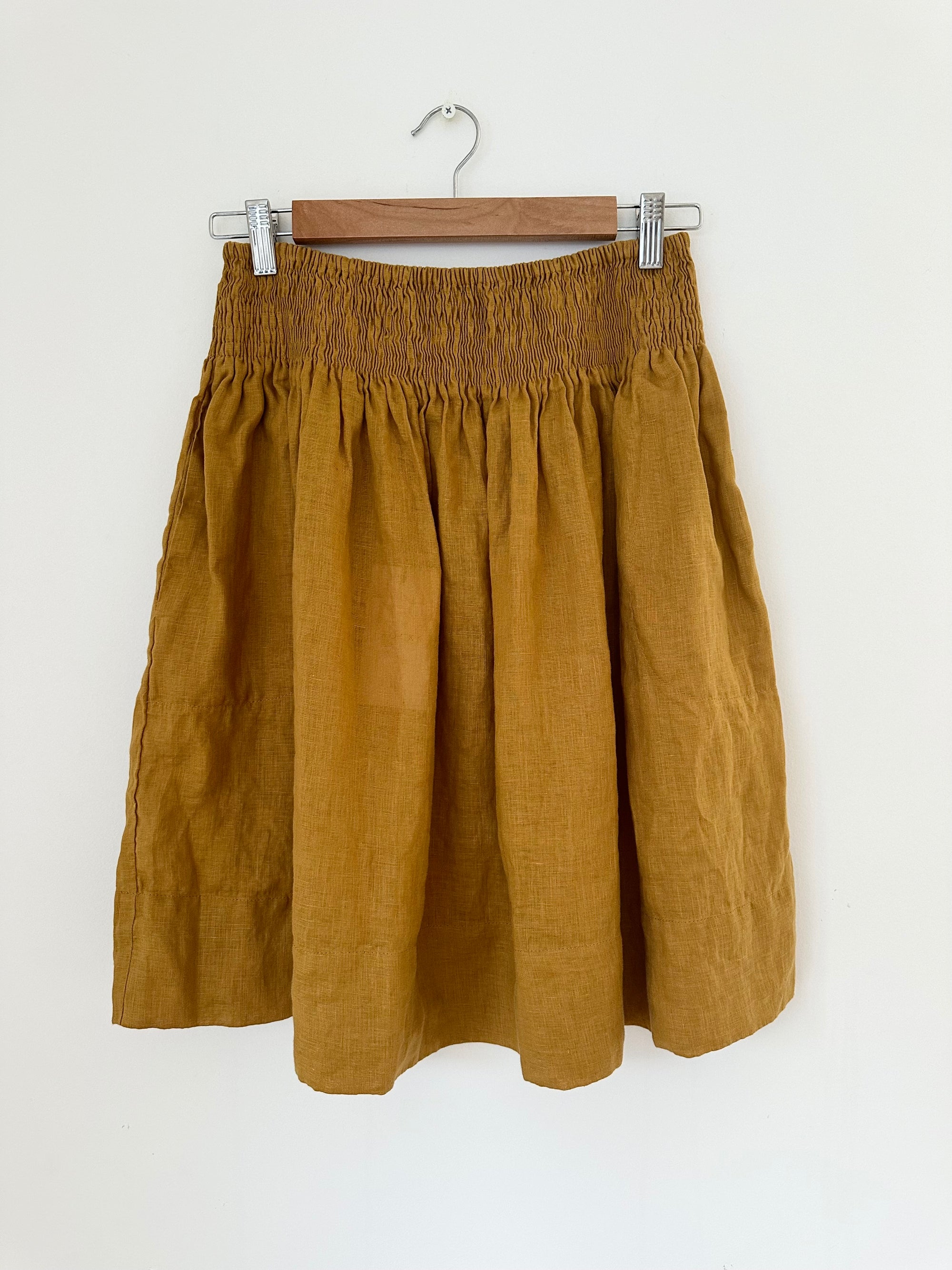 zoe skirt - turmeric linen Apparel  
