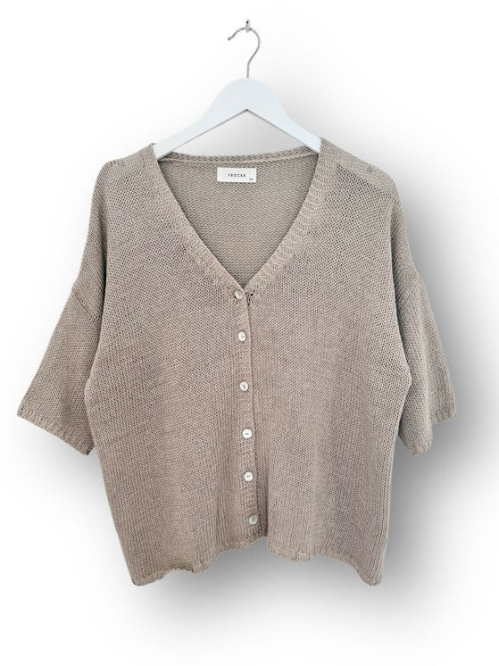 alex cardi-natural cotton knit Apparel