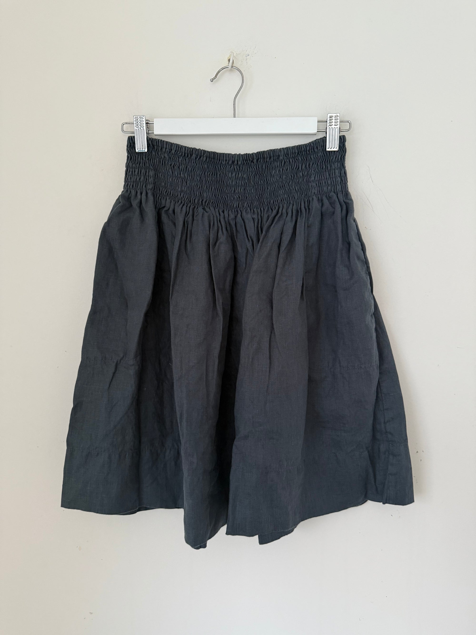 zoe skirt - charcoal linen Apparel