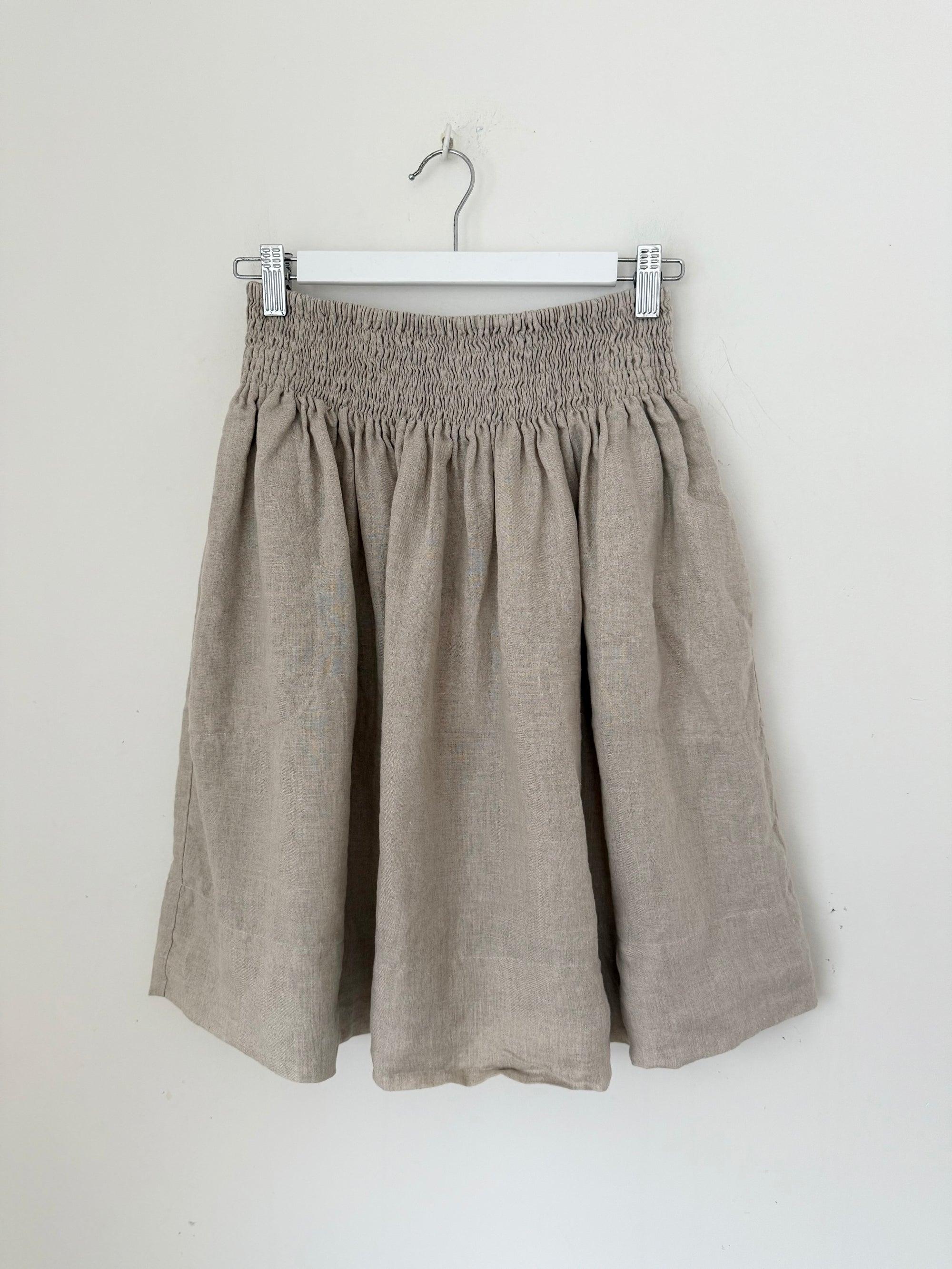 zoe skirt-natural linen Apparel