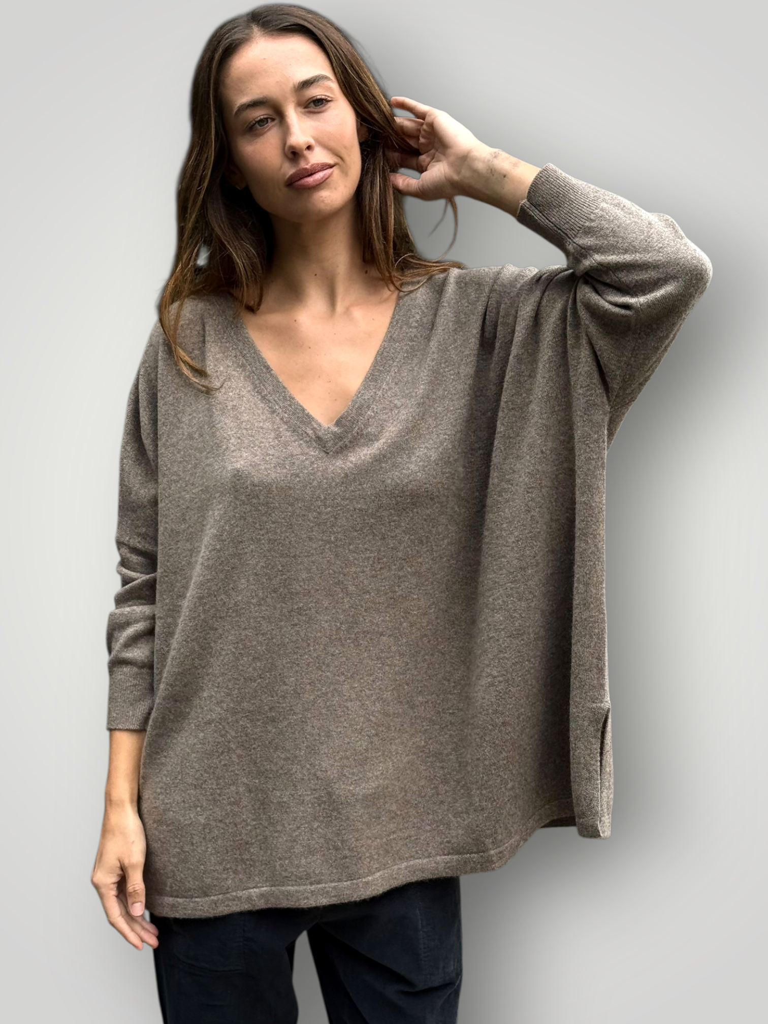 boyfriend v cashmere knit- soil Apparel