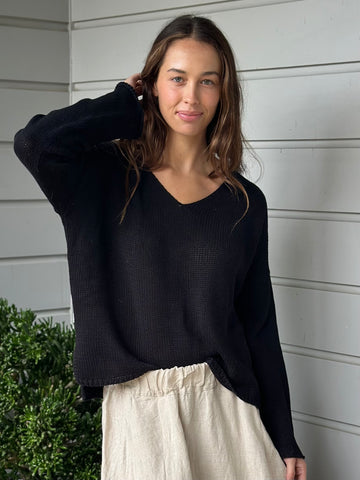 jamie cotton knit - black Apparel  