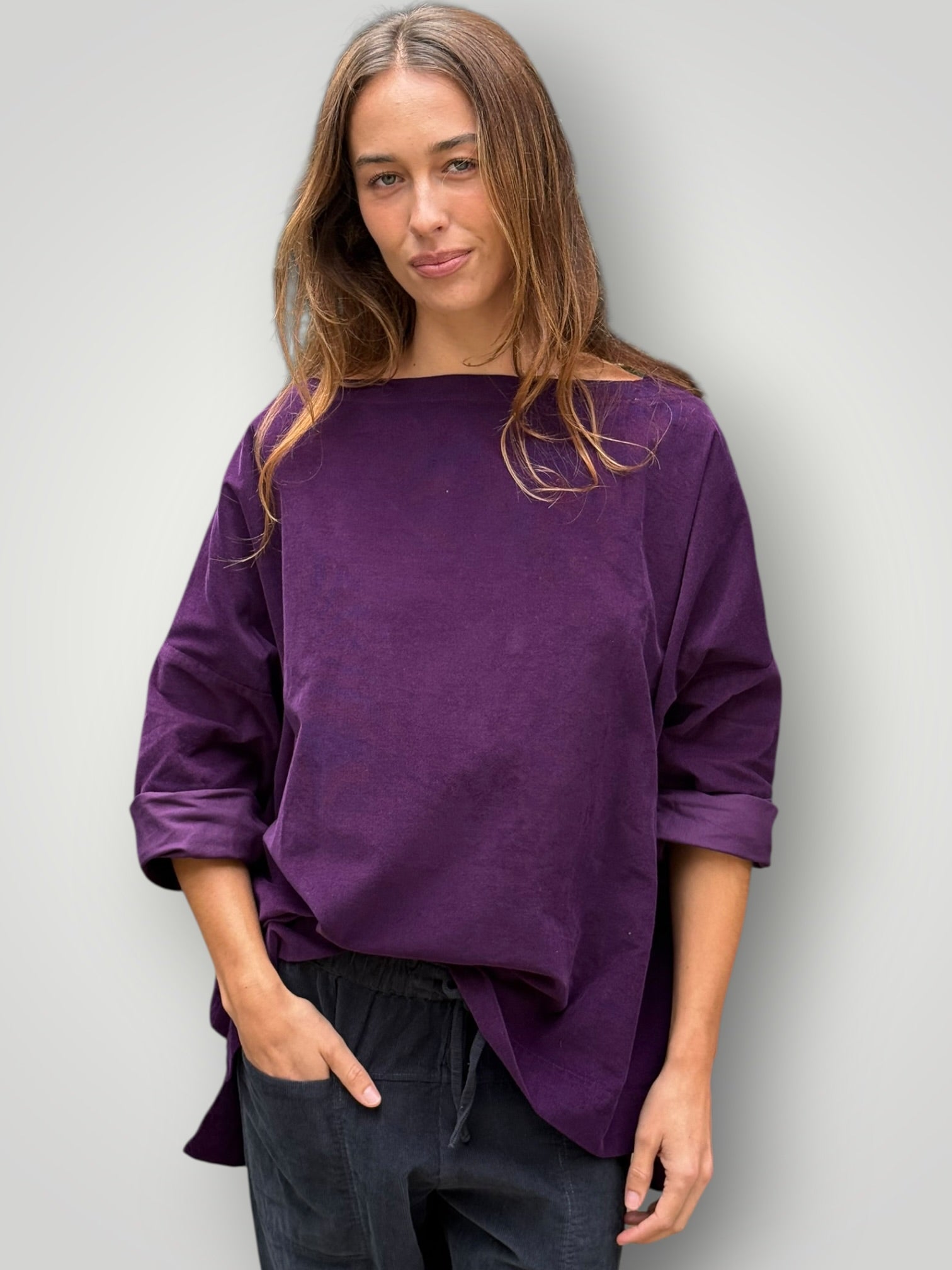 avril top -eggplant cord Apparel