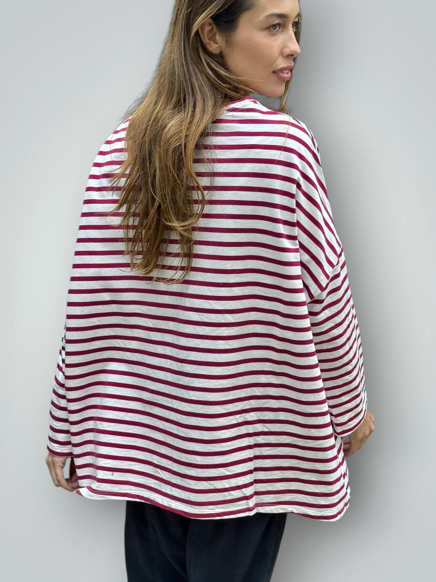 estella top-merlot stripe cotton knit Apparel