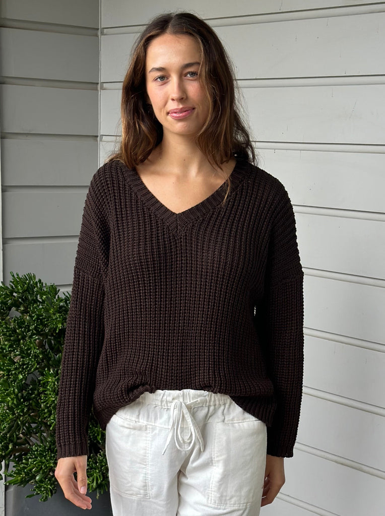 jasper cotton knit - chocolate Apparel  