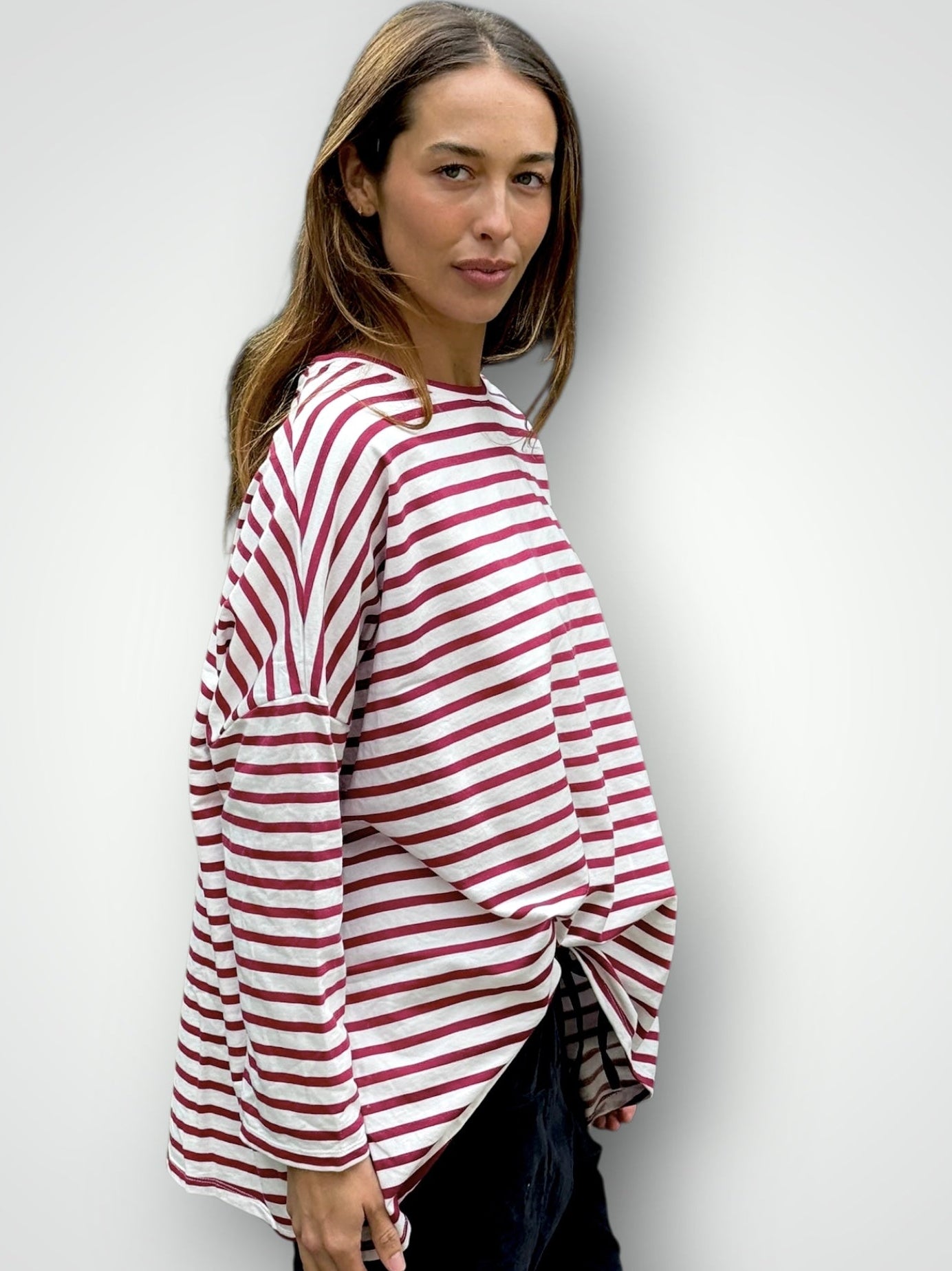 estella top-merlot stripe cotton knit Apparel