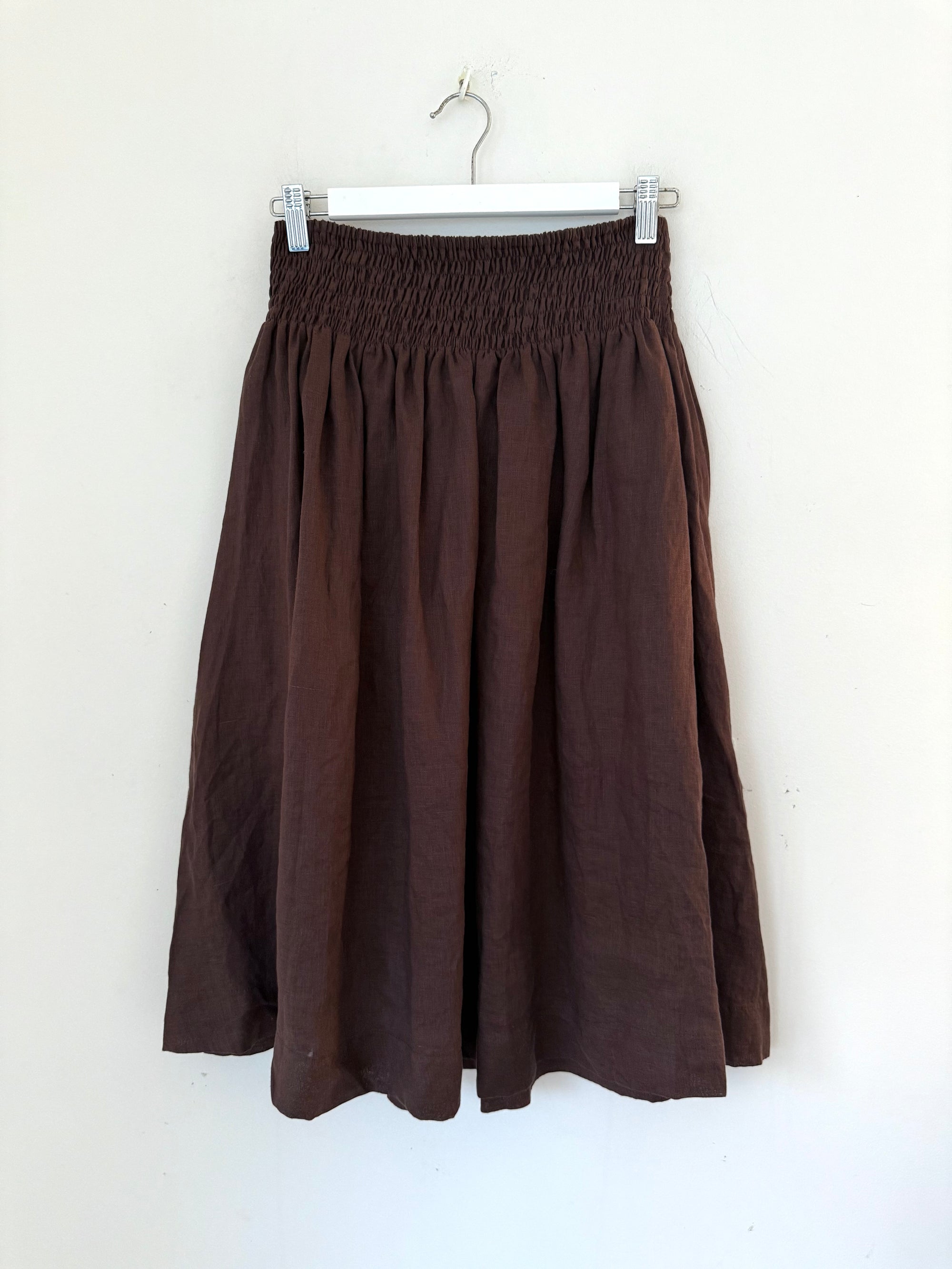 lola skirt - chocolate linen Apparel