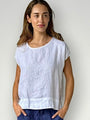 emma top - white linen Apparel