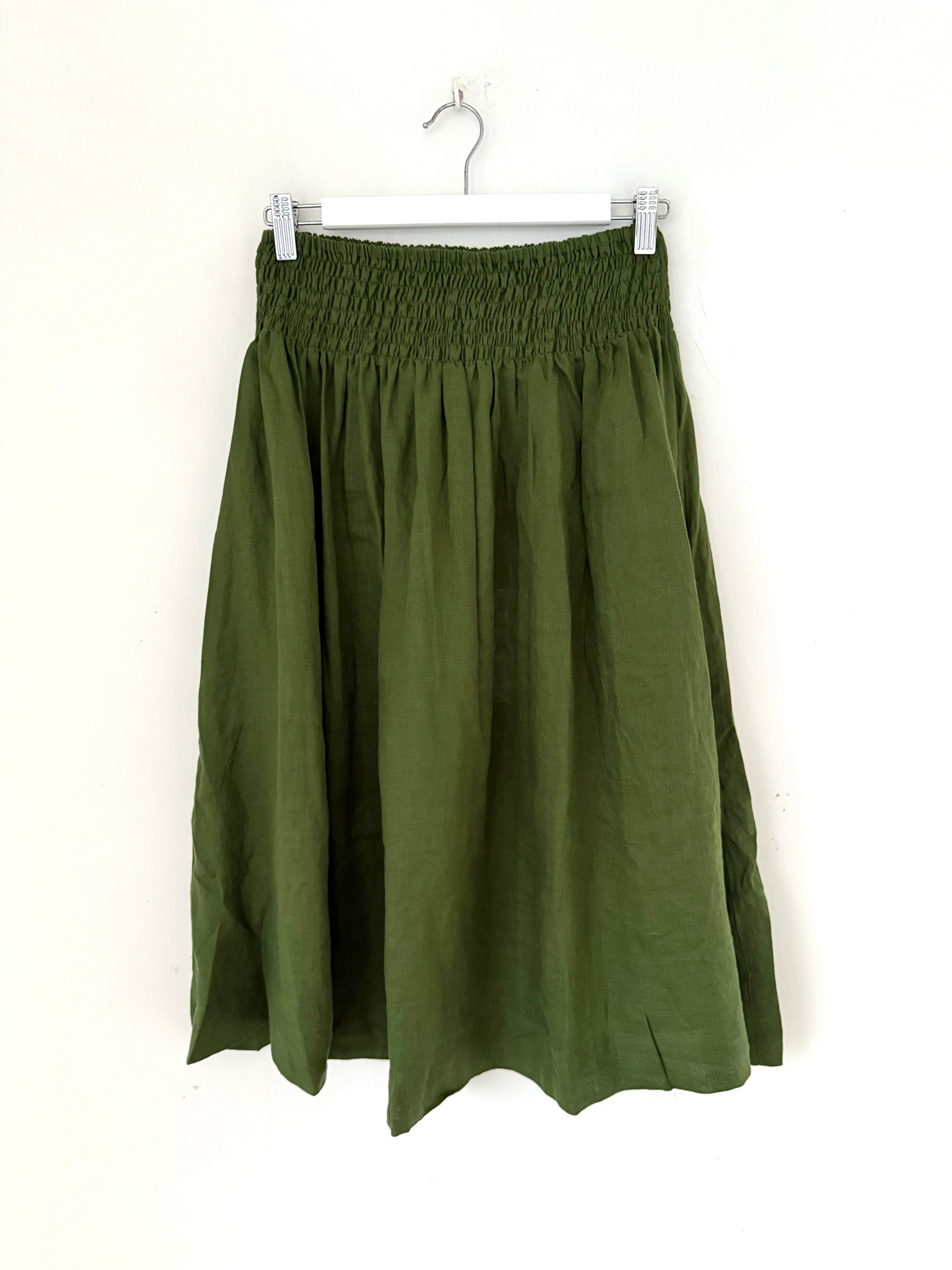 lola skirt - moss linen Apparel