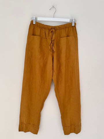 darcy pants - turmeric linen Apparel