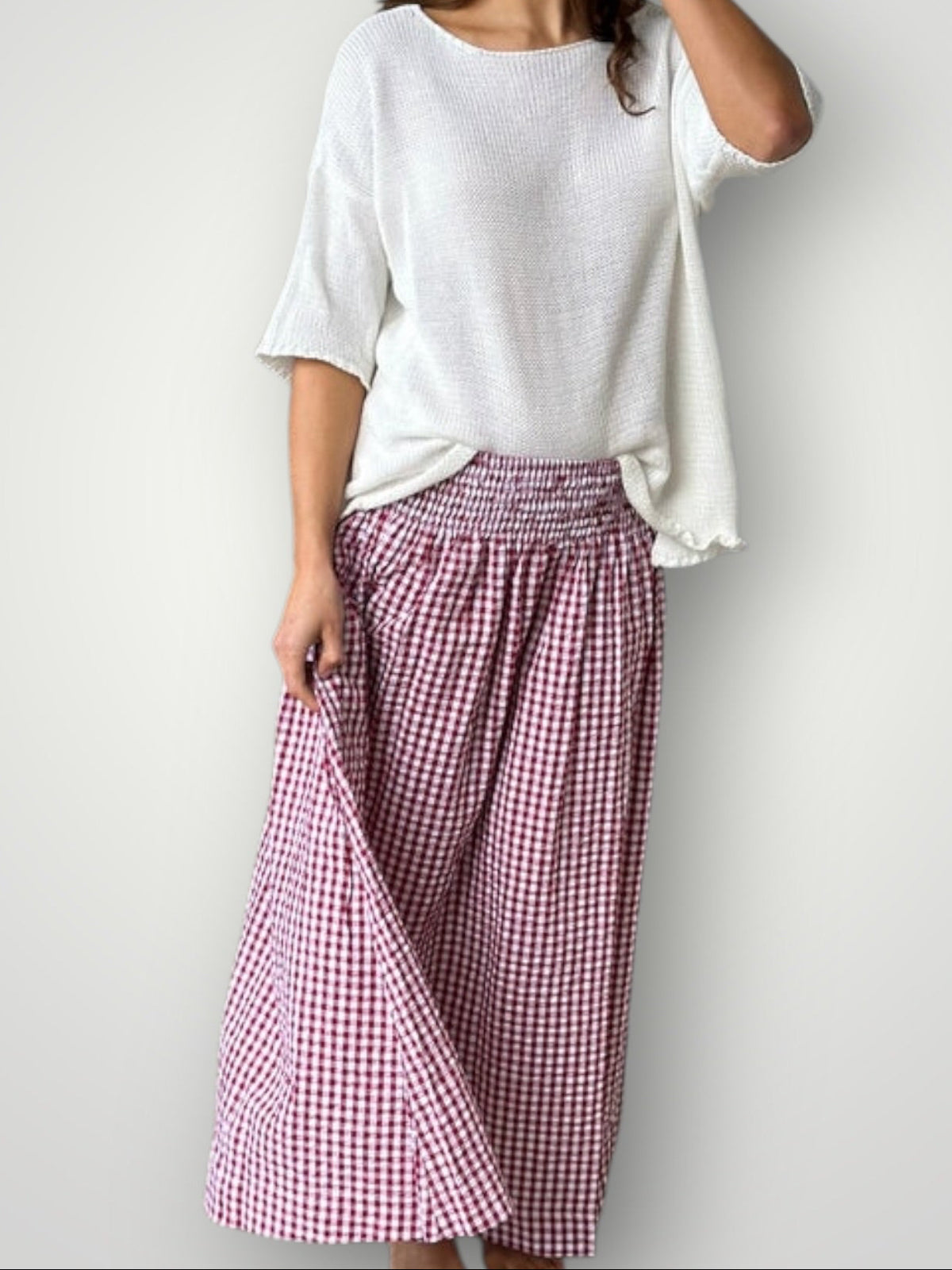 lulu skirt - red/white gingham cotton Apparel