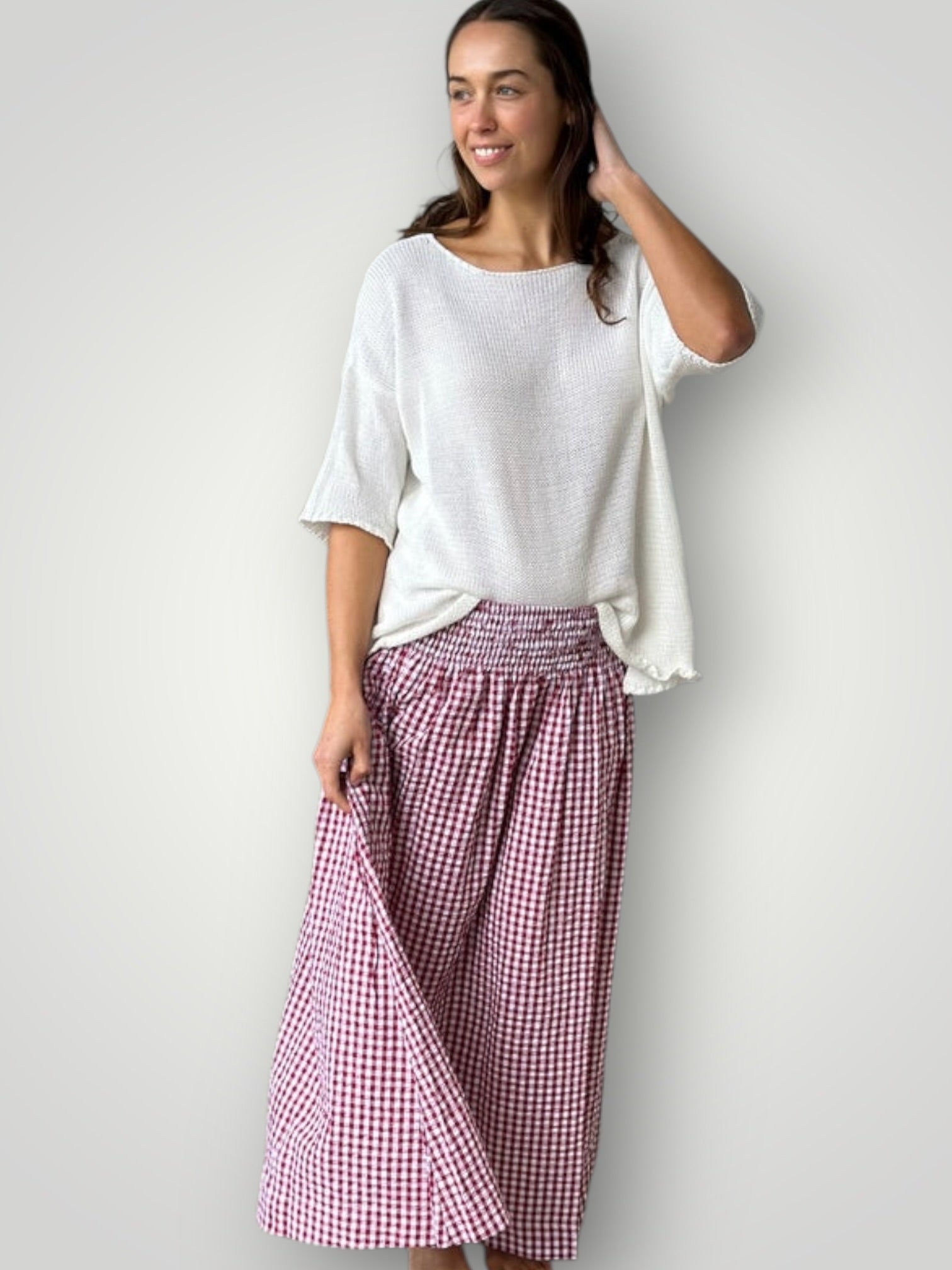 lulu skirt - red/white gingham cotton Apparel