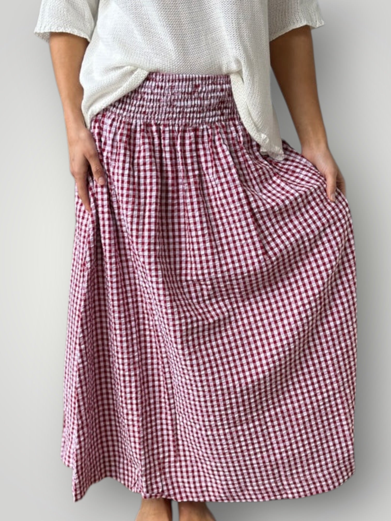 lulu skirt - red/white gingham cotton Apparel