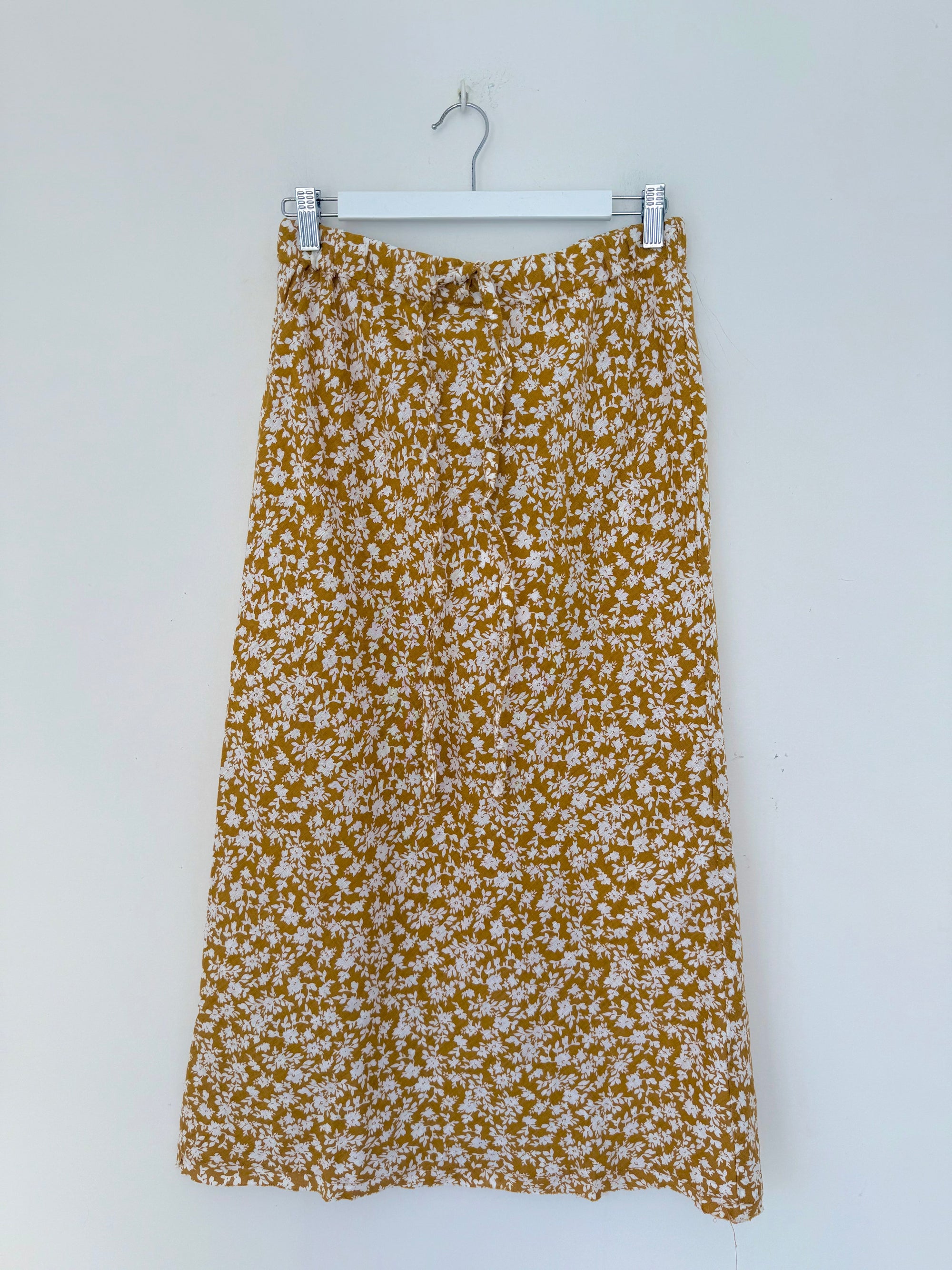 anthea skirt - turmeric floral linen Apparel