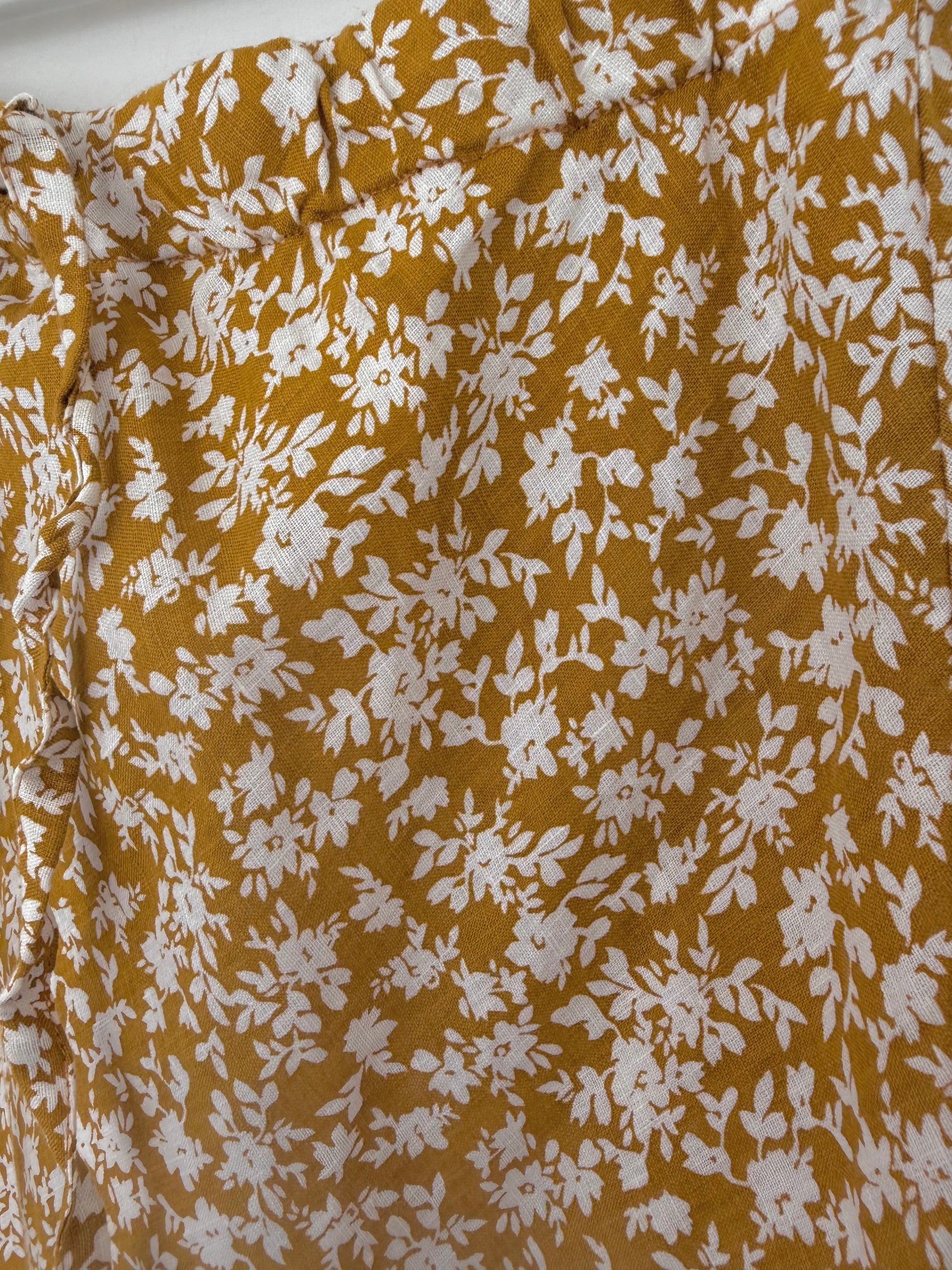 anthea skirt - turmeric floral linen Apparel