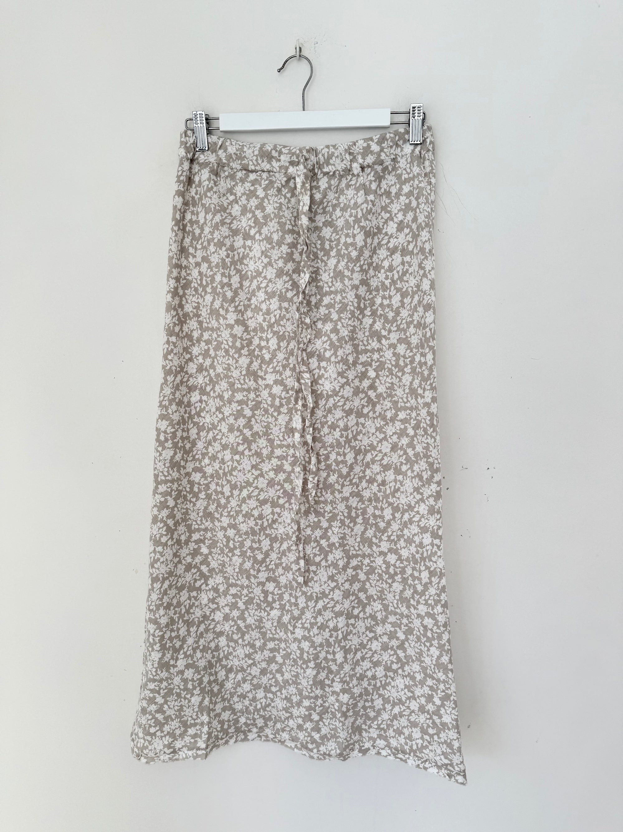 anthea skirt - natural floral linen Apparel