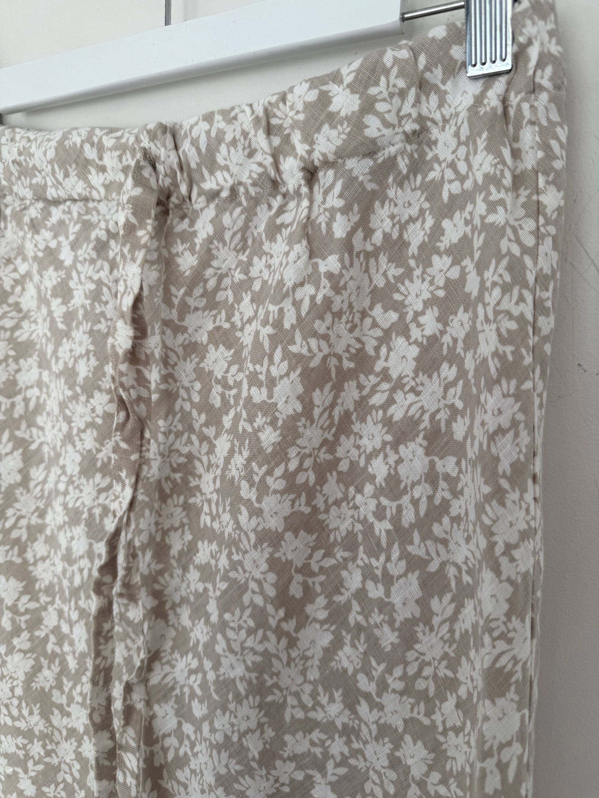 anthea skirt - natural floral linen Apparel