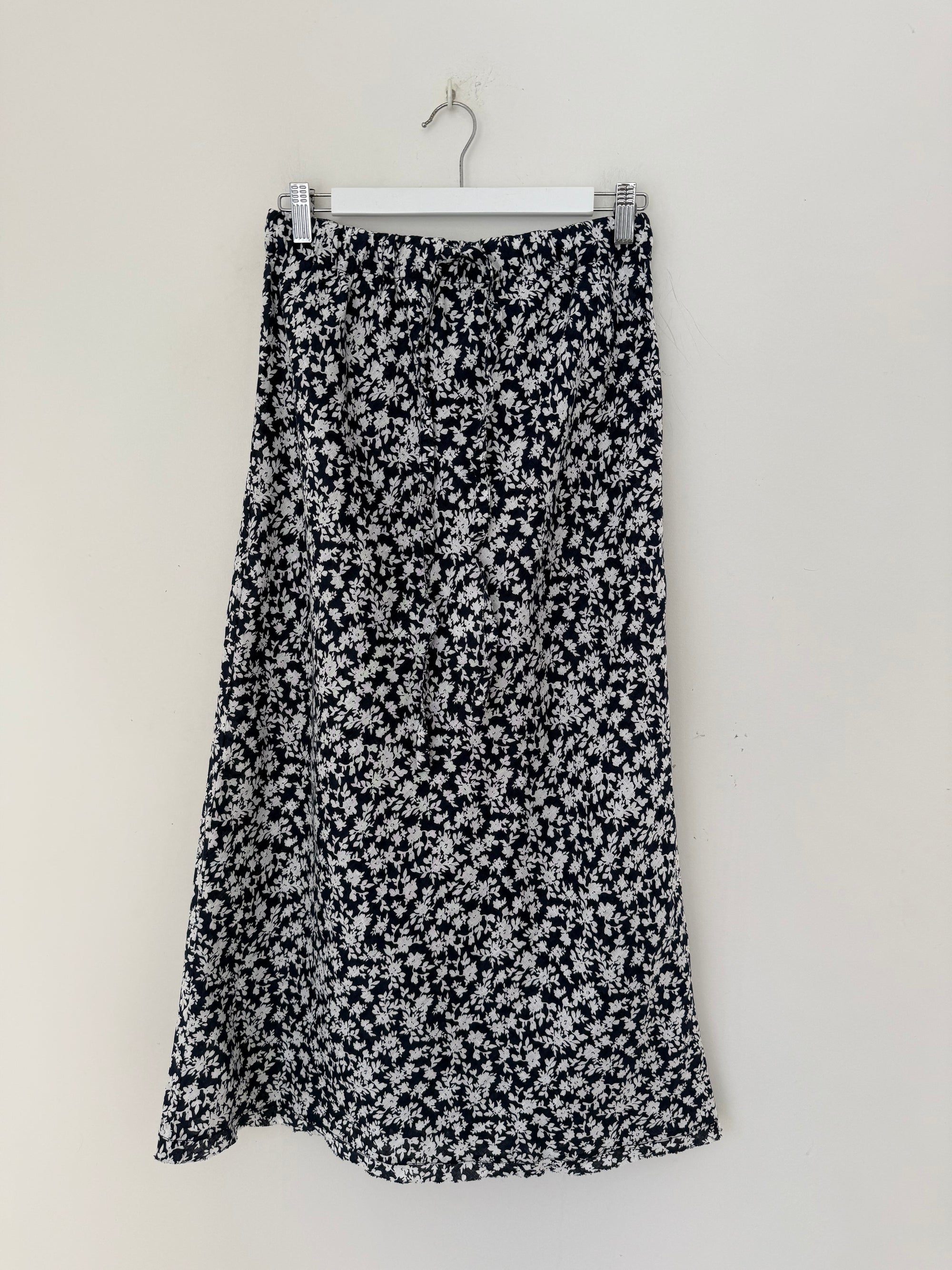 anthea skirt - navy floral linen Apparel