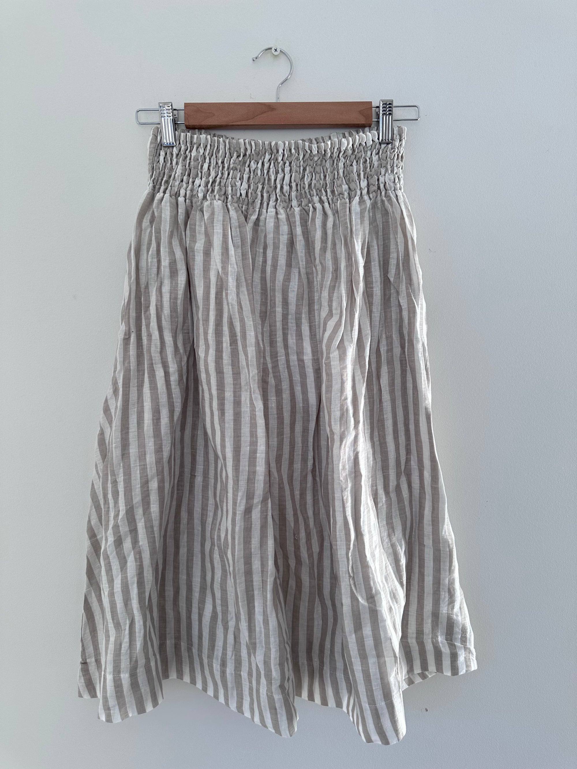 lola skirt - natural stripe linen Apparel  